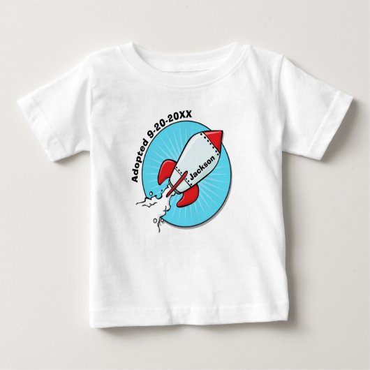 Cartoon-Rocket-Schiffs-Adoptions-Spaß-Entwurf Baby T-shirt (Vorderseite)