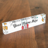 Cartoon-Rocket-Schiffs-Muster Namensplakette (Seite)