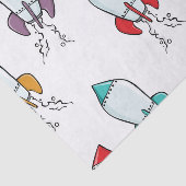 Cartoon-Rocket-Schiffs-Muster Seidenpapier (Ausschnitt)