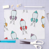 Cartoon-Rocket-Schiffs-Muster Seidenpapier (Handwerk)