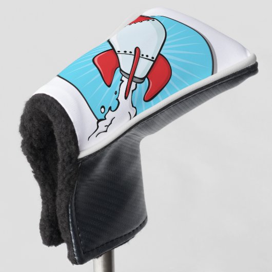 Cartoon-Rocket-Schiffs-Spaß-Entwurf Golf Headcover (3/4 Vorderseite)