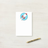 Cartoon RocketShip-Design Post-it Klebezettel (Auf Schreibtisch)