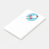 Cartoon RocketShip-Design Post-it Klebezettel (angewinkelt)