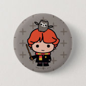 Cartoon Ron Weasley und Pigwidgeon Button (Vorderseite)