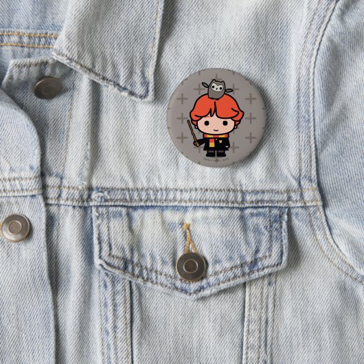 Cartoon Ron Weasley und Pigwidgeon Button (Beispiel)