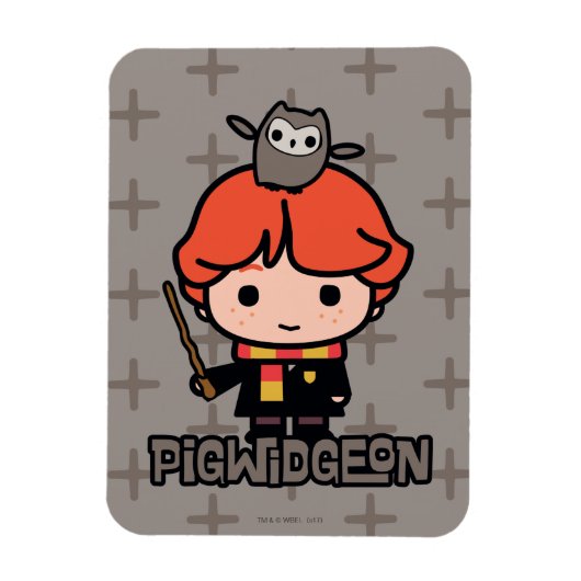 Cartoon Ron Weasley und Pigwidgeon Magnet (Vertikal)
