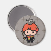Cartoon Ron Weasley und Pigwidgeon Magnet (Vorderseite/Rückseite)