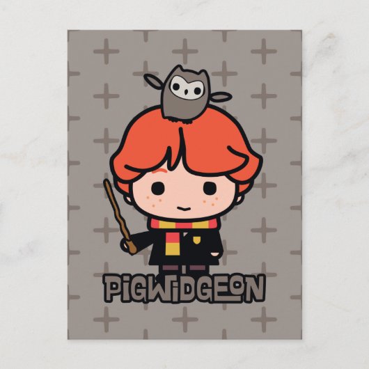 Cartoon Ron Weasley und Pigwidgeon Postkarte (Vorderseite)