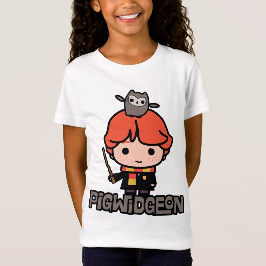 Cartoon Ron Weasley und Pigwidgeon T-Shirt (Vorderseite)