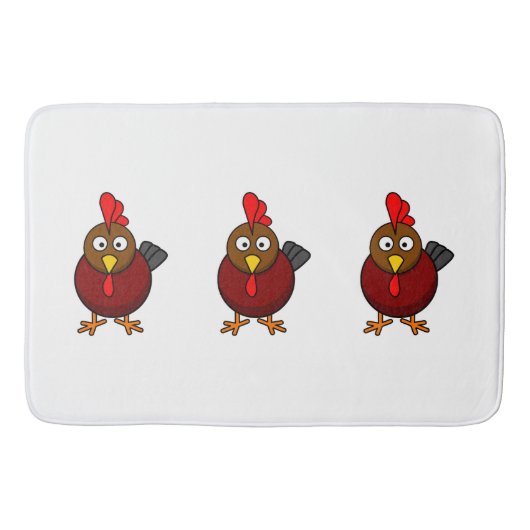 Cartoon-Rooster Badematte (Vorderseite)