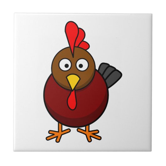 Cartoon-Rooster  Fliese (Vorderseite)