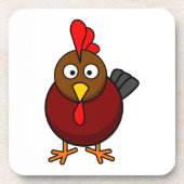 Cartoon-Rooster Getränkeuntersetzer (Vorderseite)