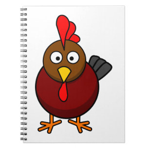 Cartoon Rooster Notizblock
