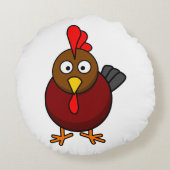 Cartoon Rooster Rundes Kissen (Rückseite)