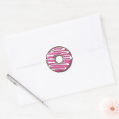 Cartoon Rosa Donut mit Icing Runder Aufkleber (Umschlag)