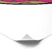 Cartoon Rosa Donut mit Sprinklen Poster (Ecke)