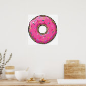 Cartoon Rosa Donut mit Sprinklen Poster (Küche)