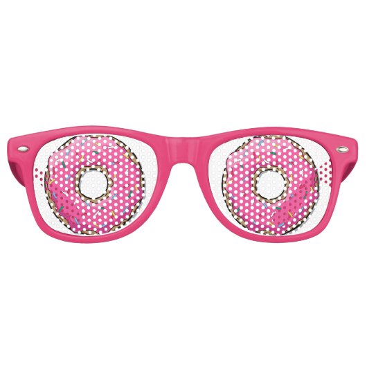 Cartoon Rosa Donut mit Sprinklen Sonnenbrille (Vorderseite)