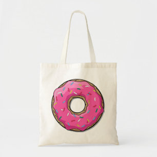 Cartoon Rosa Donut mit Sprinklen Tragetasche