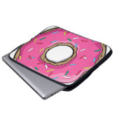 Cartoon-rosa Krapfen mit besprüht Laptopschutzhülle (Vorne Knopf)