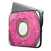 Cartoon-rosa Krapfen mit besprüht Laptopschutzhülle (Vorderseite Links)
