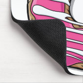 Cartoon-rosa Krapfen mit Zuckerglasur Mousepad (Ecke)