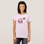 Cartoon Rosa Liebe Owl T-Shirt (Vorne ganz)