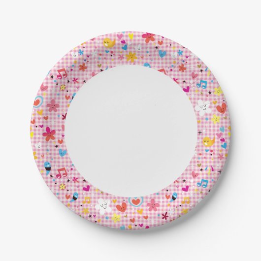 Cartoon rosa pappteller (Vorderseite)