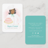 Cartoon "Rosa und Blauer Kuchen und Bäckerei" anim Visitenkarte (Vorne/Hinten)