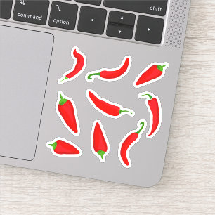 Cartoon Roter Chili Paprikaschoten Aufkleber