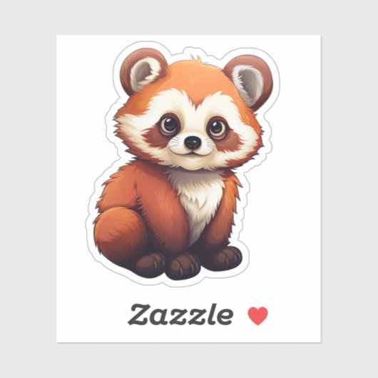 Cartoon Roter Panda Aufkleber (Blatt)
