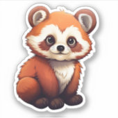 Cartoon Roter Panda Aufkleber (Vorderseite)
