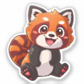 Cartoon Roter Panda Aufkleber (Vorderseite)