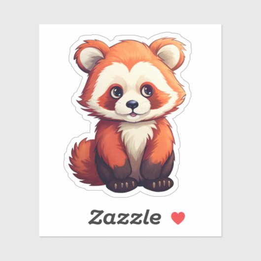 Cartoon Roter Panda Aufkleber (Blatt)