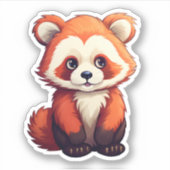 Cartoon Roter Panda Aufkleber (Vorderseite)