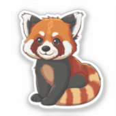 Cartoon Roter Panda Aufkleber (Vorderseite)