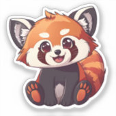 Cartoon Roter Panda Aufkleber (Vorderseite)