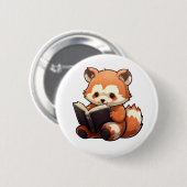 Cartoon Roter Panda Button (Vorne & Hinten)