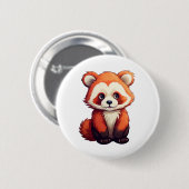 Cartoon Roter Panda Button (Vorne & Hinten)