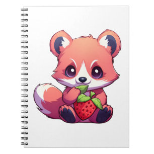 Cartoon Roter Panda Notizblock