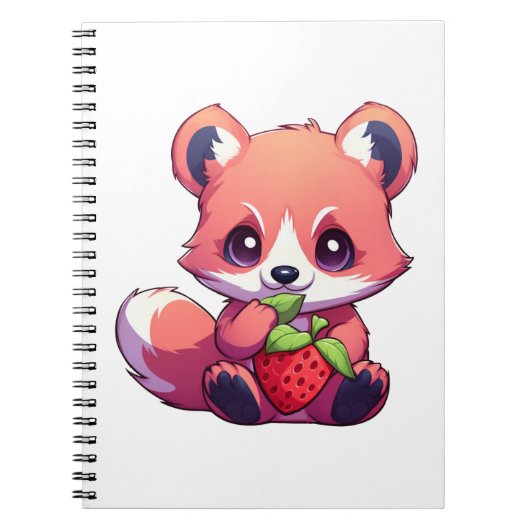 Cartoon Roter Panda Notizblock (Vorderseite)