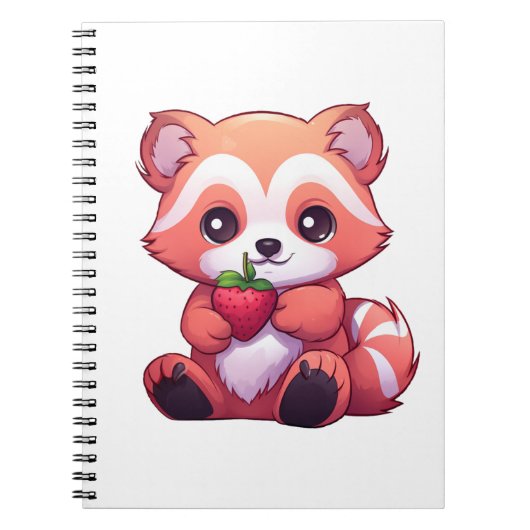Cartoon Roter Panda Notizblock (Vorderseite)