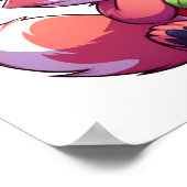 Cartoon Roter Panda Poster (Ecke)