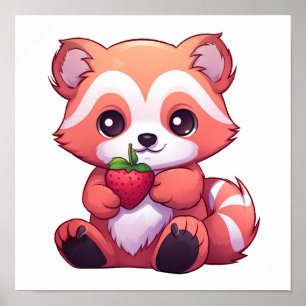Cartoon Roter Panda Poster