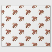 Cartoon Roter Santa-Claus auf Pferd Geschenkpapier (Flach)