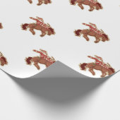 Cartoon Roter Santa-Claus auf Pferd Geschenkpapier (Ecke)