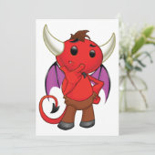 Cartoon-roter Teufel-Einladungen Einladung (Stehend Vorderseite)