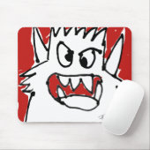 Cartoon-rotes Monster wütendes niedliches Mousepad (Mit Mouse)