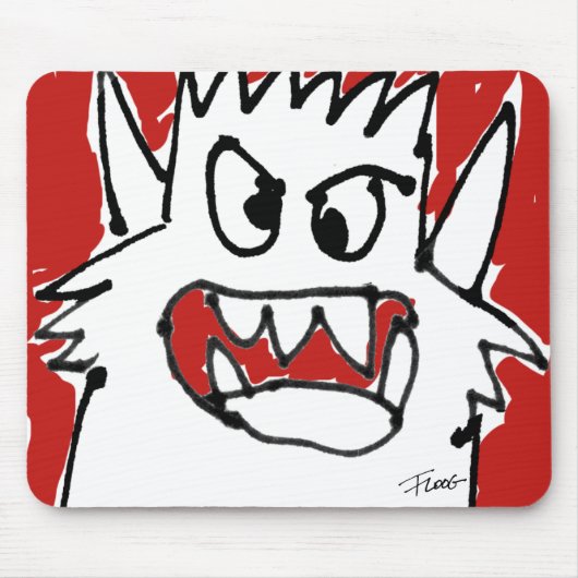 Cartoon-rotes Monster wütendes niedliches Mousepad (Vorne)