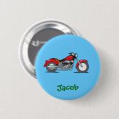 Cartoon-rotes Motorrad - Motorrad Button (Vorne & Hinten)